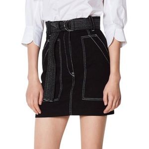 Sandro Paris Denim Skirt w/ Contrast Stitching